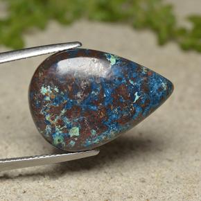 Chrysocolle multicolore naturelle en forme de poire, 16,42 ct, opaque