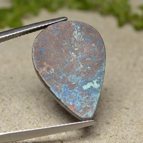 Chrysocolle multicolore naturelle en forme de poire, 16,42 ct, opaque
