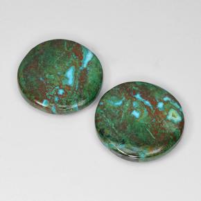 Achetez naturel 13.12ct Multicolore Chrysocolle gems, Coupe roude, En provenance Australie chez GemSelect. En stock, livraison internationale!