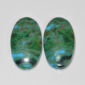 Achetez naturel 20.66ct Multicolore Chrysocolle gems, Coupe ovale, En provenance Australie chez GemSelect. En stock, livraison internationale!