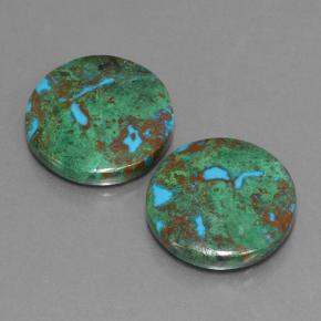 Achetez naturel 21.04ct Multicolore Chrysocolle gems, Coupe roude, En provenance Australie chez GemSelect. En stock, livraison internationale!