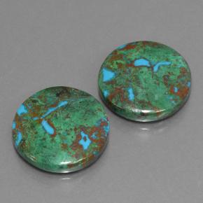 Achetez naturel 21.04ct Multicolore Chrysocolle gems, Coupe roude, En provenance Australie chez GemSelect. En stock, livraison internationale!