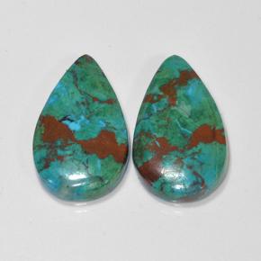 Achetez naturel 10,79ct multicolore chrysocolle gems, en forme de poire, en provenance australie chez gemselect. en stock, livraison internationale!