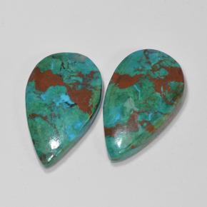 Achetez naturel 10,79ct multicolore chrysocolle gems, en forme de poire, en provenance australie chez gemselect. en stock, livraison internationale!