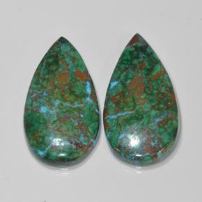 Achetez naturel 25,04ct multicolore chrysocolle gems, en forme de poire, en provenance australie chez gemselect. en stock, livraison internationale!