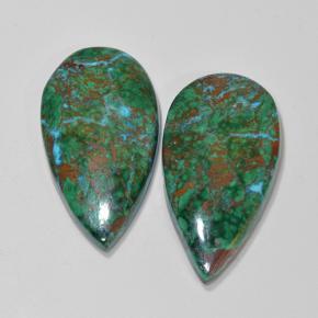 Achetez naturel 25,04ct multicolore chrysocolle gems, en forme de poire, en provenance australie chez gemselect. en stock, livraison internationale!