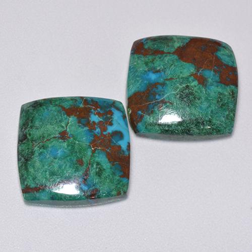 Achetez naturel 12.61ct Multicolore Chrysocolle gems, Coupe coussin, En provenance Australie chez GemSelect. En stock, livraison internationale!