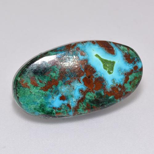 Chrysocolle Multicolore naturelle Coupe ovale, 6.04 ct, Opaque