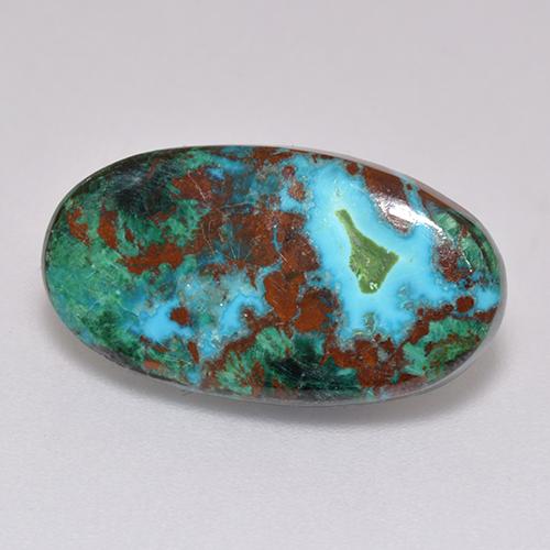 Chrysocolle Multicolore naturelle Coupe ovale, 6.04 ct, Opaque