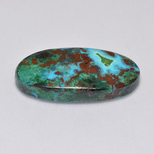 Chrysocolle Multicolore naturelle Coupe ovale, 6.04 ct, Opaque