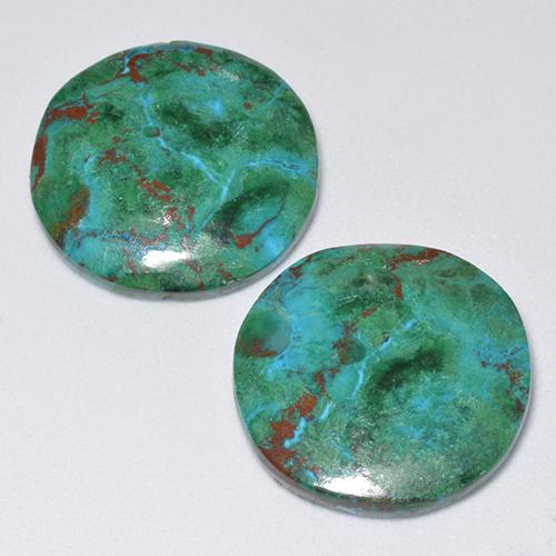 Achetez naturel 18,56ct multicolore chrysocolle gems, coupe roude, en provenance australie chez gemselect. en stock, livraison internationale!