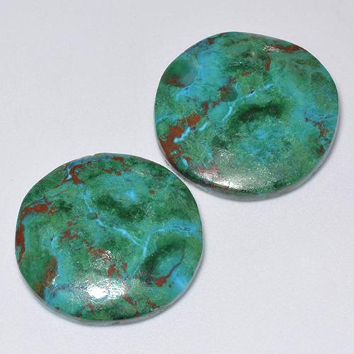 Achetez naturel 18,56ct multicolore chrysocolle gems, coupe roude, en provenance australie chez gemselect. en stock, livraison internationale!