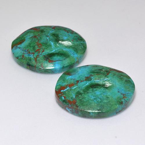Achetez naturel 18,56ct multicolore chrysocolle gems, coupe roude, en provenance australie chez gemselect. en stock, livraison internationale!