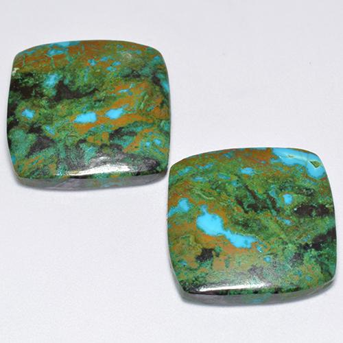 Achetez naturel 23.60ct Multicolore Chrysocolle gems, Coupe coussin, En provenance Australie chez GemSelect. En stock, livraison internationale!