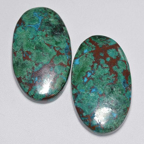 Achetez naturel 25.39ct Multicolore Chrysocolle gems, Coupe ovale, En provenance Australie chez GemSelect. En stock, livraison internationale!