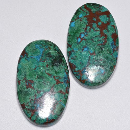 Achetez naturel 25.39ct Multicolore Chrysocolle gems, Coupe ovale, En provenance Australie chez GemSelect. En stock, livraison internationale!