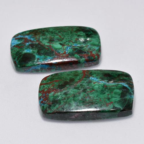 Achetez naturel 17.90ct Multicolore Chrysocolle gems, Coupe coussin, En provenance Australie chez GemSelect. En stock, livraison internationale!