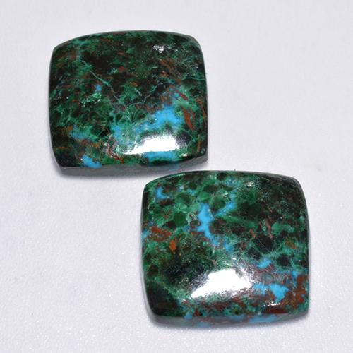 Achetez naturel 16.85ct Multicolore Chrysocolle gems, Coupe coussin, En provenance Australie chez GemSelect. En stock, livraison internationale!