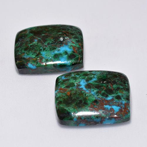 Achetez naturel 16.85ct Multicolore Chrysocolle gems, Coupe coussin, En provenance Australie chez GemSelect. En stock, livraison internationale!