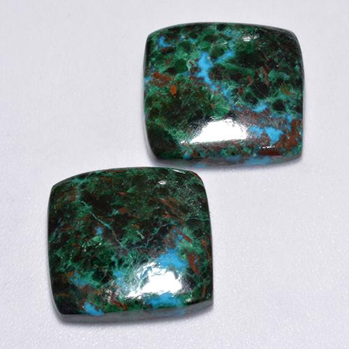 Achetez naturel 16.85ct Multicolore Chrysocolle gems, Coupe coussin, En provenance Australie chez GemSelect. En stock, livraison internationale!