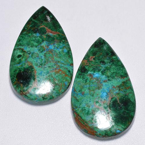 Achetez naturel 19,96ct multicolore chrysocolle gems, en forme de poire, en provenance australie chez gemselect. en stock, livraison internationale!