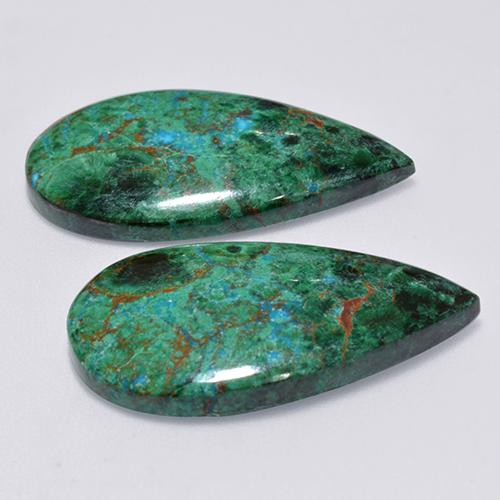 Achetez naturel 19,96ct multicolore chrysocolle gems, en forme de poire, en provenance australie chez gemselect. en stock, livraison internationale!