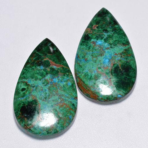 Achetez naturel 19,96ct multicolore chrysocolle gems, en forme de poire, en provenance australie chez gemselect. en stock, livraison internationale!