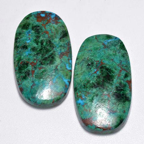 Achetez naturel 25,92ct multicolore chrysocolle gems, coupe ovale, en provenance australie chez gemselect. en stock, livraison internationale!