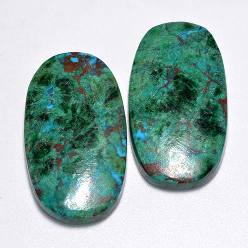 Achetez naturel 25,92ct multicolore chrysocolle gems, coupe ovale, en provenance australie chez gemselect. en stock, livraison internationale!