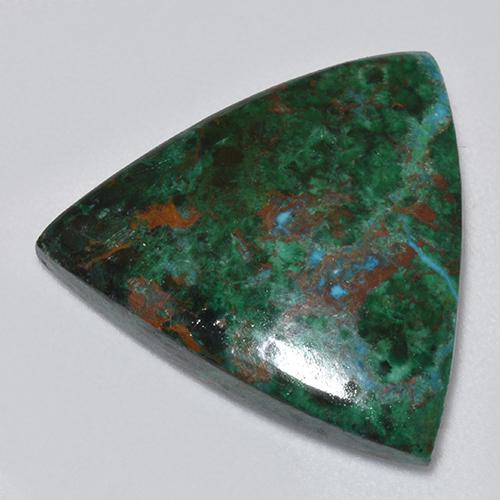 Chrysocolle multicolore naturelle trillion, 9,88 ct, opaque