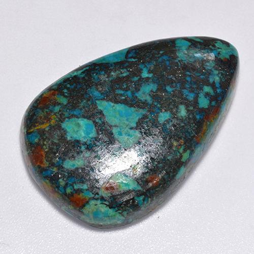 Chrysocolle Multicolore naturelle En forme de poire, 31.93 ct, Opaque