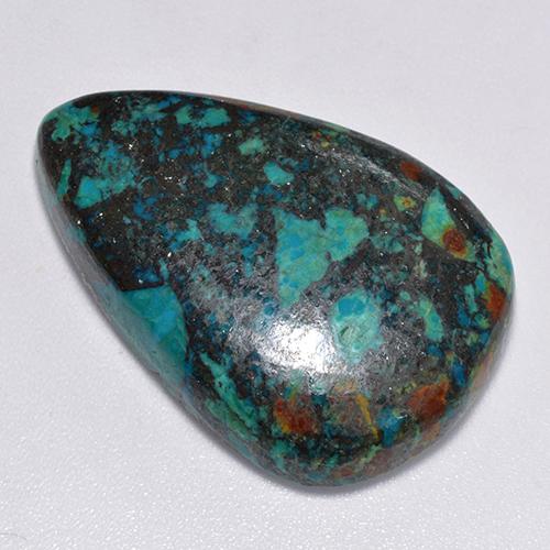 Chrysocolle Multicolore naturelle En forme de poire, 31.93 ct, Opaque