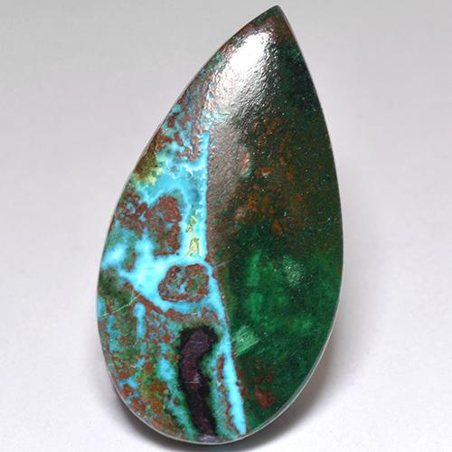Chrysocolle Multicolore naturelle En forme de poire, 9.20 ct, Opaque