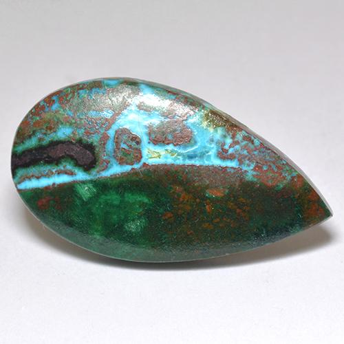 Chrysocolle Multicolore naturelle En forme de poire, 9.20 ct, Opaque