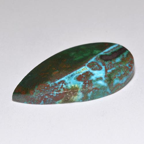Chrysocolle Multicolore naturelle En forme de poire, 9.20 ct, Opaque