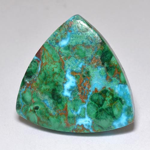 Chrysocolle multicolore naturelle trillion, 6,62 ct, opaque