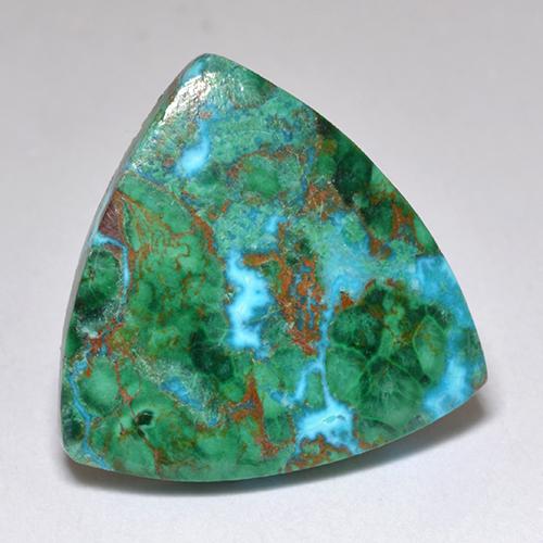 Chrysocolle multicolore naturelle trillion, 6,62 ct, opaque