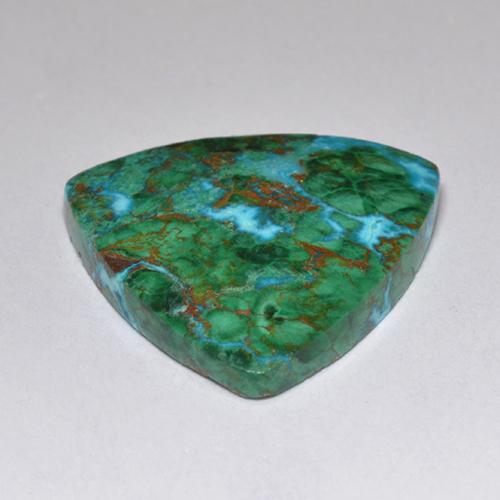 Chrysocolle multicolore naturelle trillion, 6,62 ct, opaque