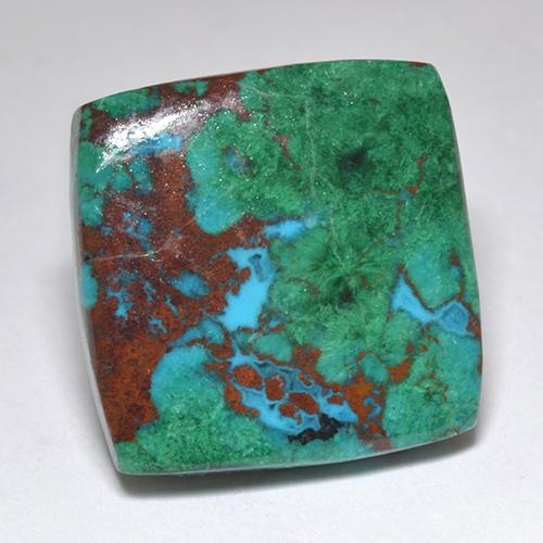 Chrysocolle Multicolore naturelle Carré, 10.69 ct, Opaque