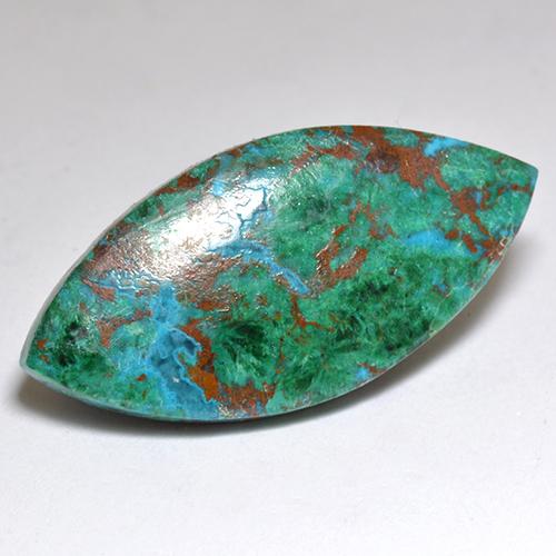 Chrysocolle multicolore naturelle marquise, 9,12 ct, opaque