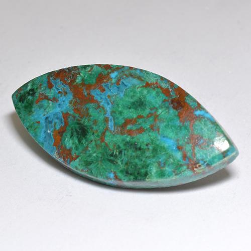 Chrysocolle multicolore naturelle marquise, 9,12 ct, opaque