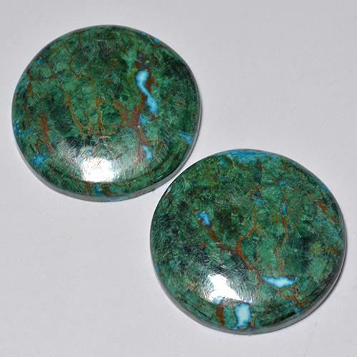 Achetez naturel 23.55ct Multicolore Chrysocolle gems, Coupe roude, En provenance Australie chez GemSelect. En stock, livraison internationale!