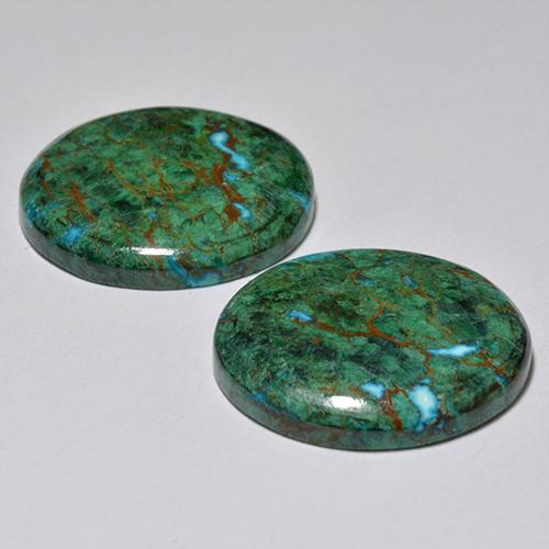 Achetez naturel 23.55ct Multicolore Chrysocolle gems, Coupe roude, En provenance Australie chez GemSelect. En stock, livraison internationale!
