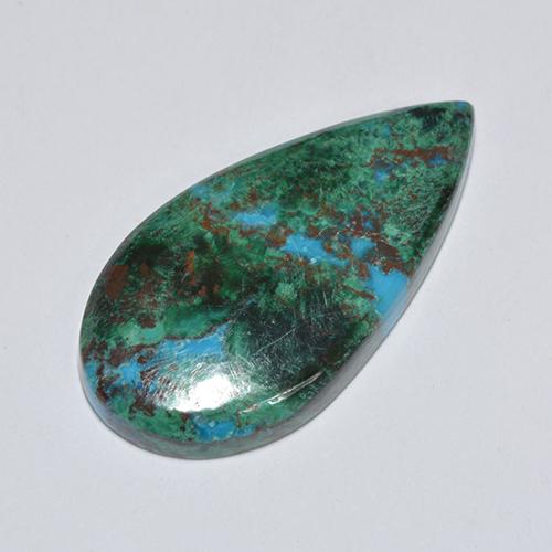 Chrysocolle Multicolore naturelle En forme de poire, 11.56 ct, Opaque