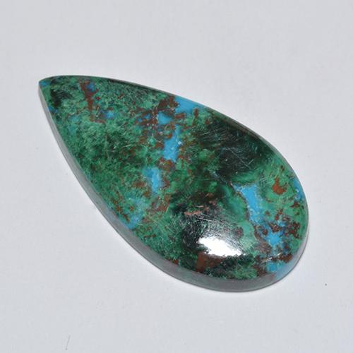 Chrysocolle Multicolore naturelle En forme de poire, 11.56 ct, Opaque