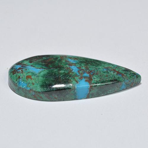Chrysocolle Multicolore naturelle En forme de poire, 11.56 ct, Opaque