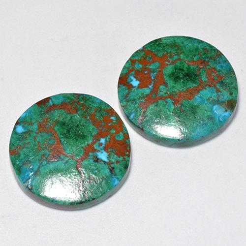 Achetez naturel 18,22ct multicolore chrysocolle gems, coupe roude, en provenance australie chez gemselect. en stock, livraison internationale!