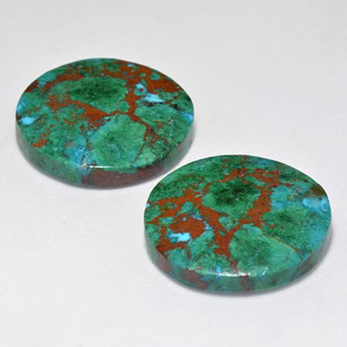 Achetez naturel 18,22ct multicolore chrysocolle gems, coupe roude, en provenance australie chez gemselect. en stock, livraison internationale!
