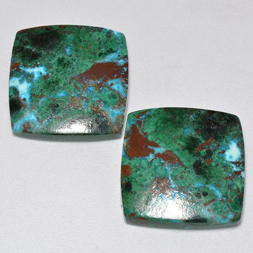 Achetez naturel 25.89ct Multicolore Chrysocolle gems, Coupe coussin, En provenance Australie chez GemSelect. En stock, livraison internationale!