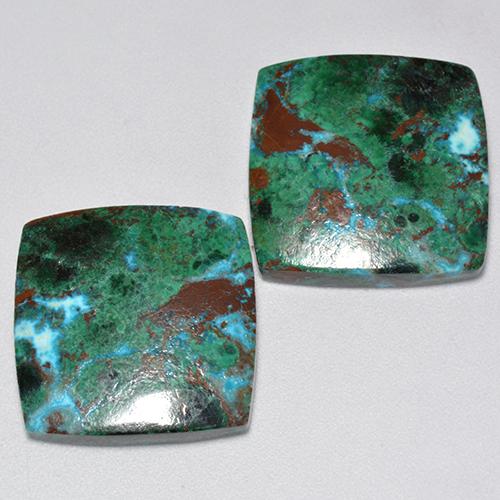 Achetez naturel 25.89ct Multicolore Chrysocolle gems, Coupe coussin, En provenance Australie chez GemSelect. En stock, livraison internationale!